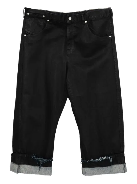 marina yee rolled-hem wide-leg trousers Black BLUEDEAN