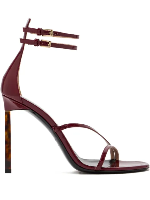 TOM FORD 110mm double-buckle tortoiseshell-heel sandals Red W3761LCL072P