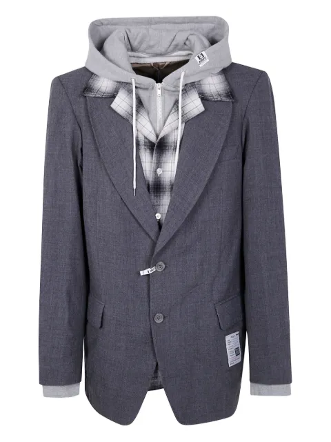 Maison MIHARA YASUHIRO hooded layered blazer Grey J15JK131