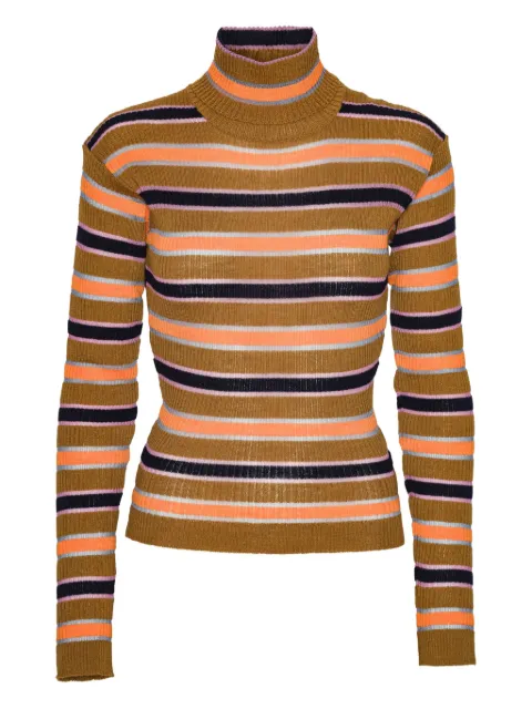 Henrik Vibskov striped roll-neck top Orange AW25KEYF702