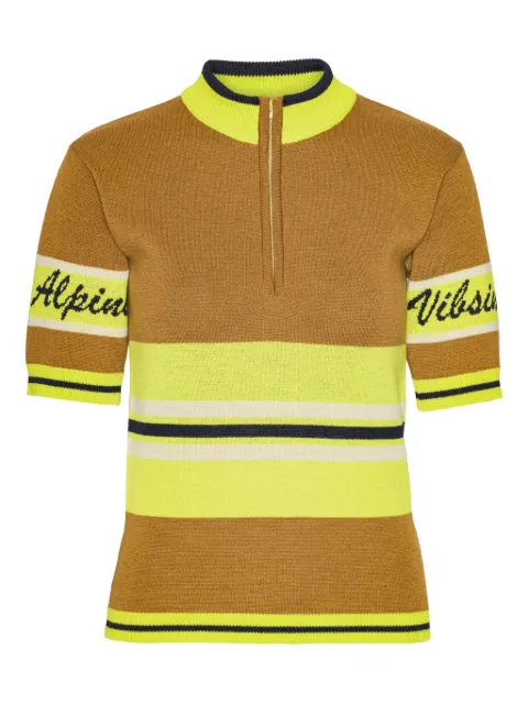 Henrik Vibskov half-zip striped top Brown AW25KEYF706