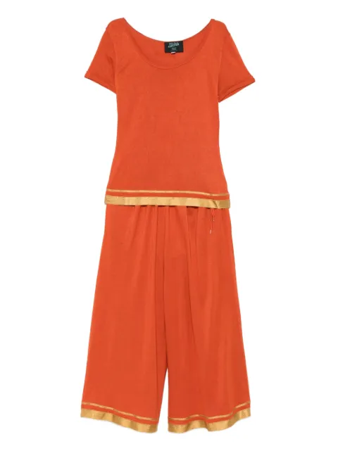 Jean Paul Gaultier Pre-Owned 2000s striped-trim T-shirt and trouser set Orange JG380VM