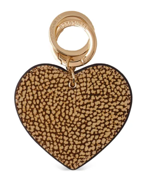 Borbonese heart-shaped keyring Brown 910758684306