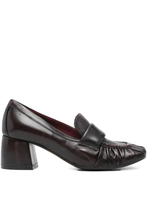 lorena paggi 60mm pleated-detail block-heel pumps Purple 52650