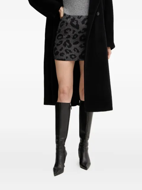 Silvian Heach animal-print zip skirt Grey GPA25033MG