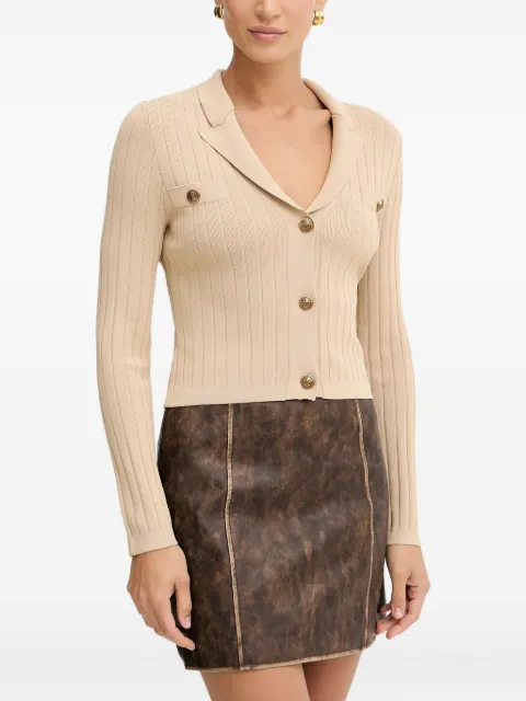GUESS USA button ribbed cardigan Neutrals W5YR11Z0130