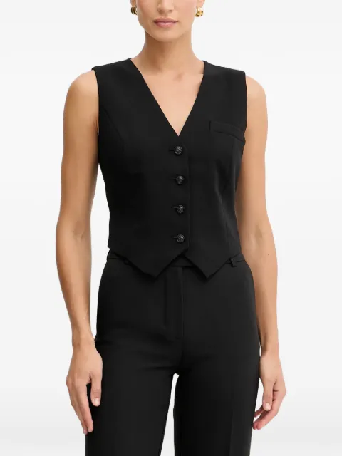 GUESS USA button-up V-neck vest Black W5YH55WGHC2