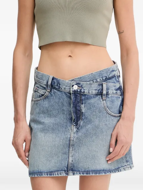GUESS USA logo-patch denim skirt Blue W5YD1CD5QKB