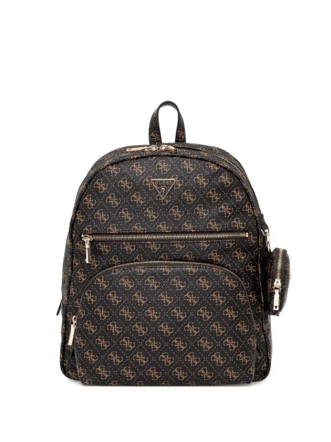 GUESS USA monogram-pattern zip-pocket backpack Brown HWQG7124350