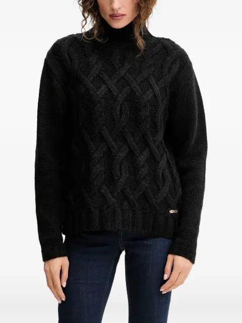Silvian Heach cable-knit roll-neck sweater Black GPA25255LU