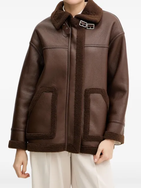 Silvian Heach buckle-detail jacket Brown GPA25171CP