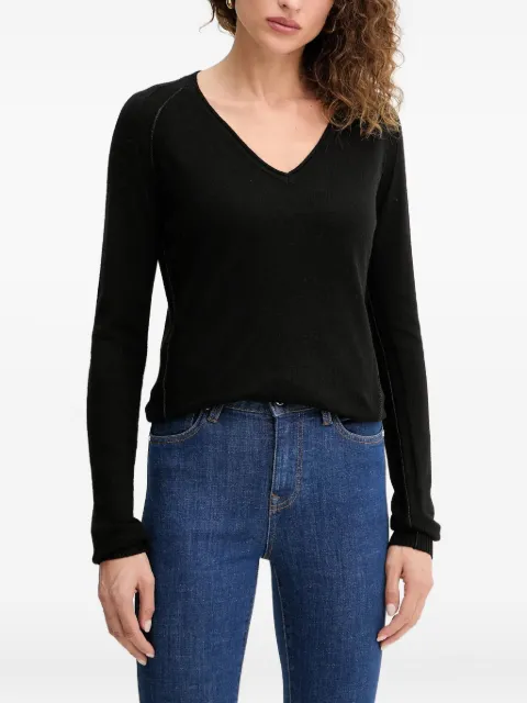 Silvian Heach V-neck logo sweater Black GPA25242MA