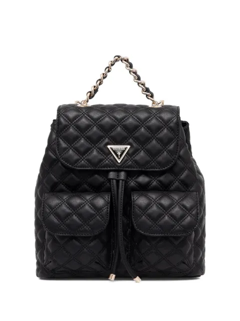 GUESS USA quilted-effect chain-detail backpack Black HWQG9673330
