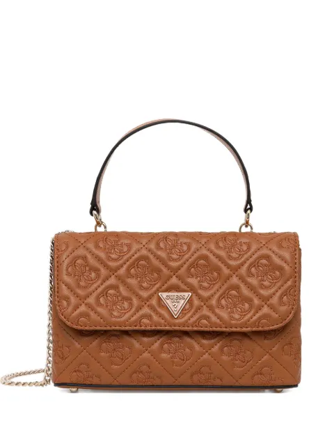 GUESS USA Adelasia logo 4G embossed shoulder bag Brown HWQL9658210