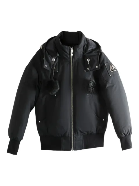 Moose Knuckles hooded pompom jacket Black M35LB002S