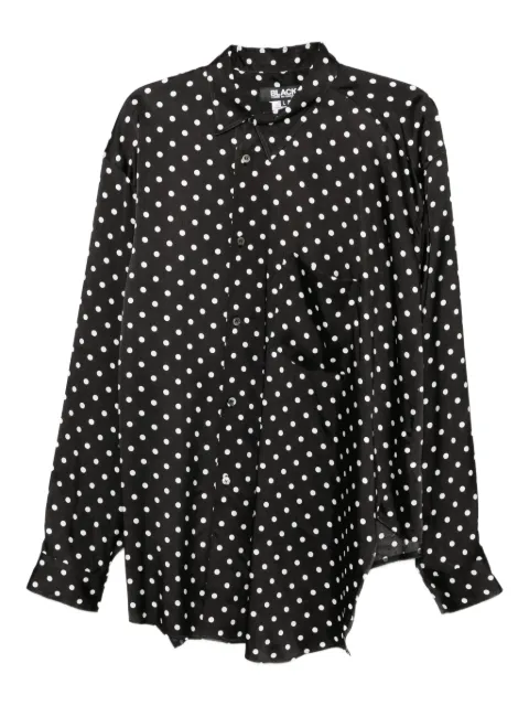 Black Comme Des Garçons polka-dot asymmetric shirt Black 1PB008052