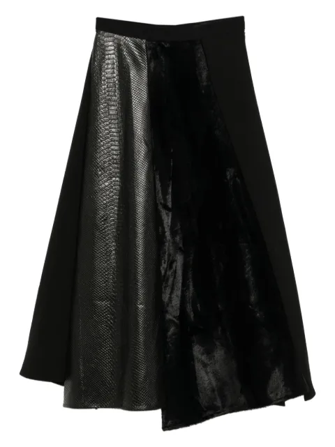 Junya Watanabe asymmetric hem skirt Black JPS01205111