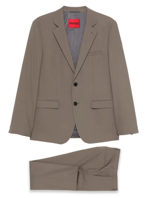 HUGO wool blend single-breasted suit Brown 50544524