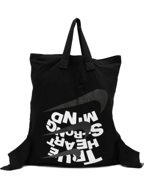 Black Comme Des Garçons x Nike printed tote bag Black 1PK204052