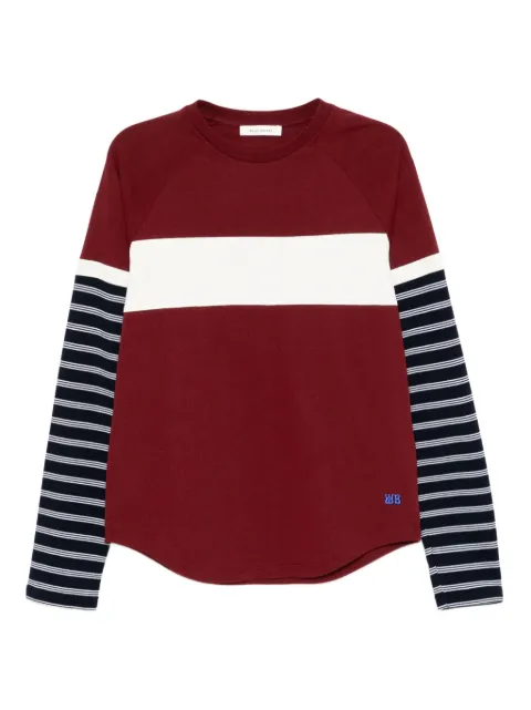 Wales Bonner stripe-panel T-shirt Red MA25JE21JE011000ORGCOTSHIRTJERSEY
