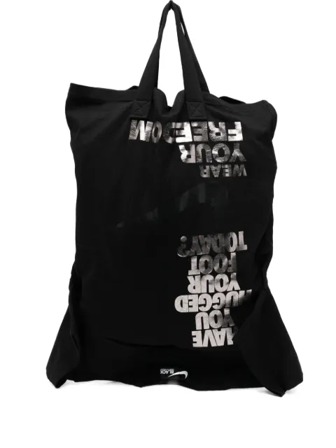 Black Comme Des Garçons x Nike printed tote bag Black 1PK203052