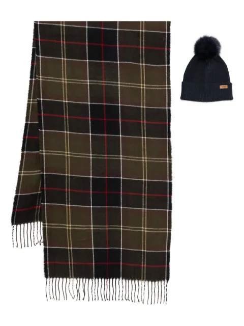 Barbour tartan scarf set Green LGS0054GY31