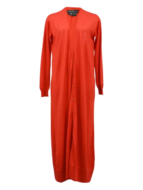 Ferragamo Pre-Owned V-neck long cardigan Orange NAPPUHKCL466037W