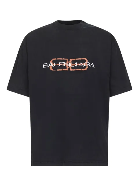 Balenciaga BB Icon stencil-print T-shirt Black 764235TTVD6