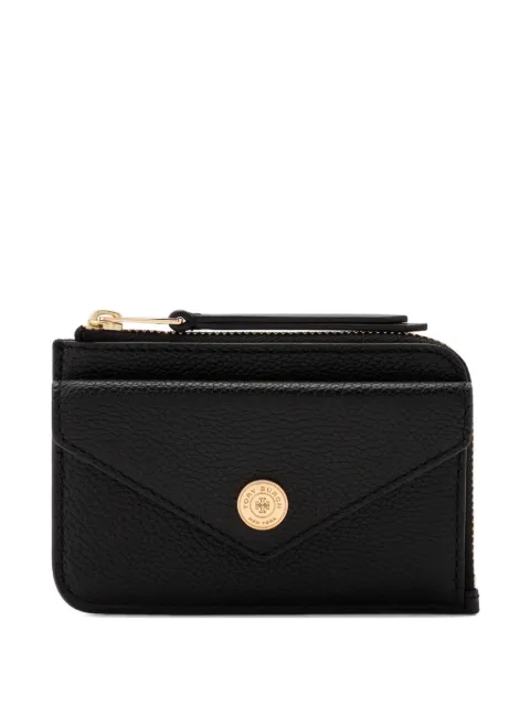 Tory Burch T Monogram pebble envelope zip card case Black 175525