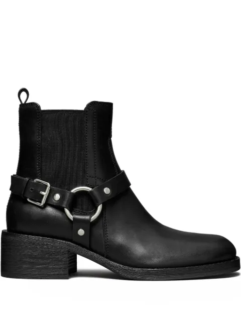 Tory Burch buckle-strap ring-detail ankle boots Black 175438