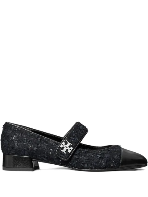 Tory Burch Mary Jane tweed cap-toe pumps Blue 177192