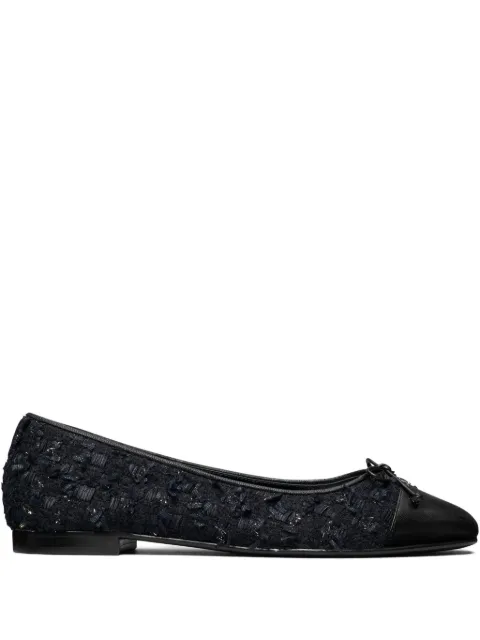 Tory Burch tweed cap-toe ballet flats Blue 177191