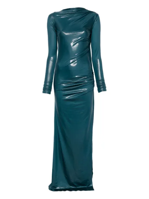 THE ANDAMANE long-sleeve draped dress Blue T180129CTJP154
