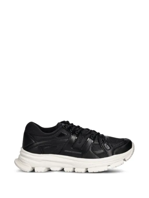 Armani Exchange contrasting details textured sneakers Black XM001678AF19226