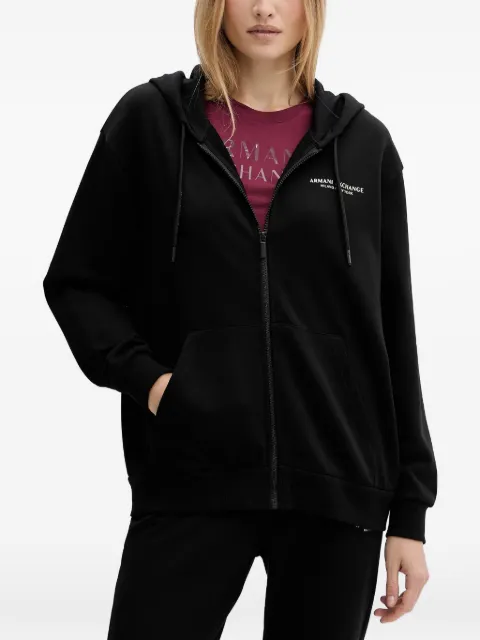 Armani Exchange drawstring zip-up top Black XW001452AF10830