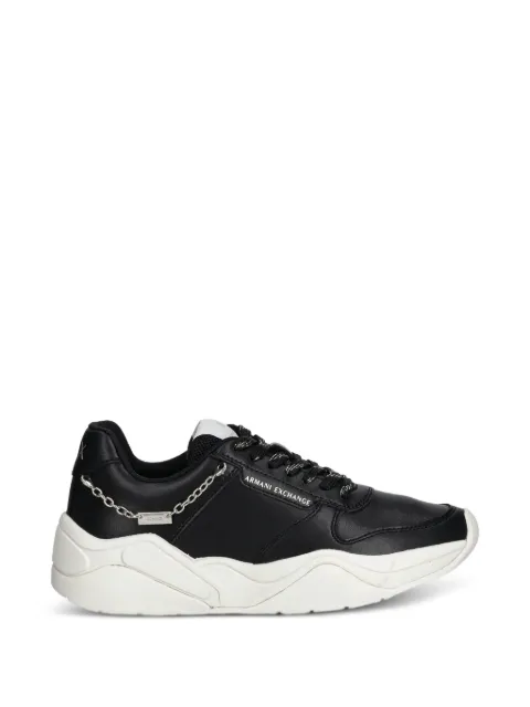 Armani Exchange chain-embellished trainers Black XW001617AF17443