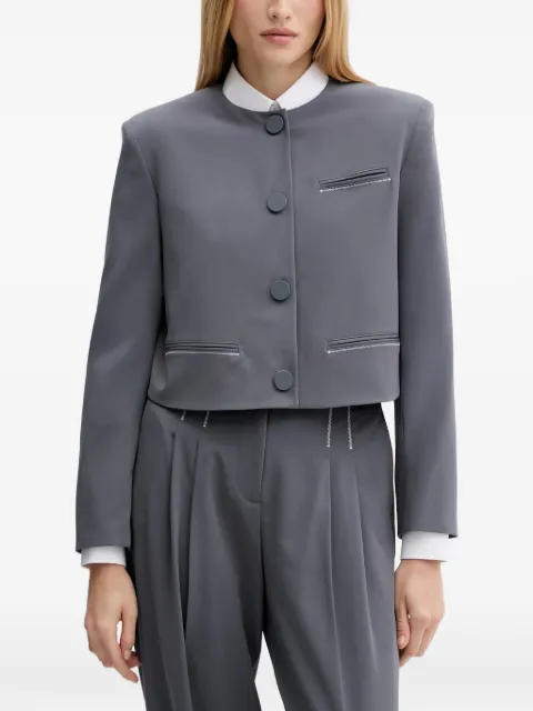 Armani Exchange button cropped jacket Grey XW000656AF16145