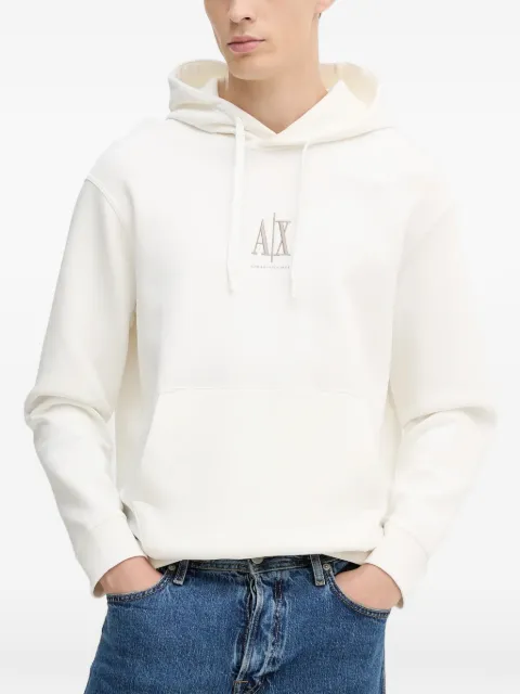 Armani Exchange logo-print hoodie White XM000369AF10818