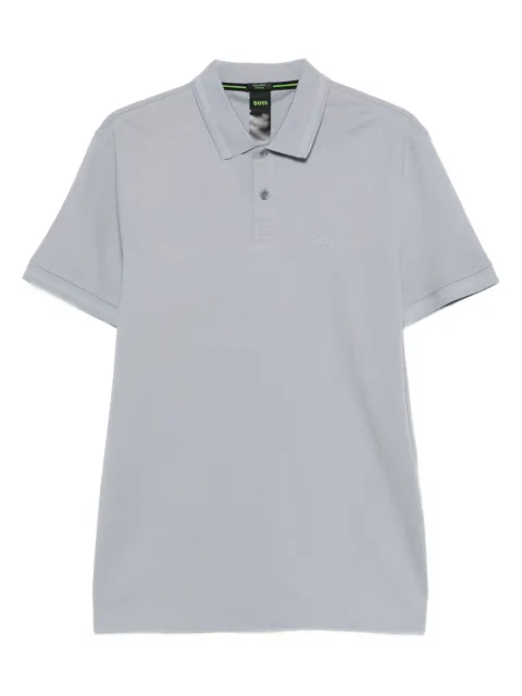 BOSS short-sleeve logo-print polo shirt Grey 50507583