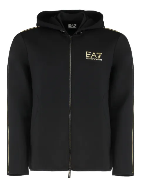 Ea7 Emporio Armani logo-print zip-up hoodie Black 7M000671AF14146