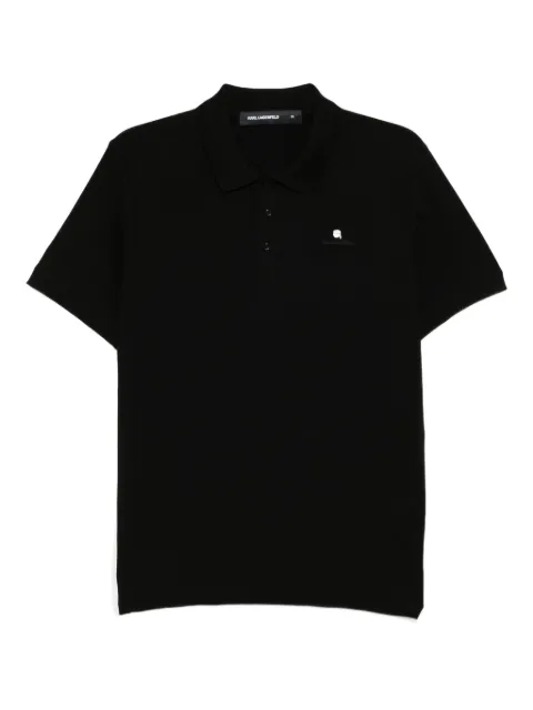 Karl Lagerfeld logo-embossed polo shirt Black 745022554235990