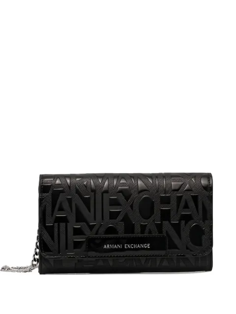 Armani Exchange mini embossed clutch bag Black XW000358AF17290