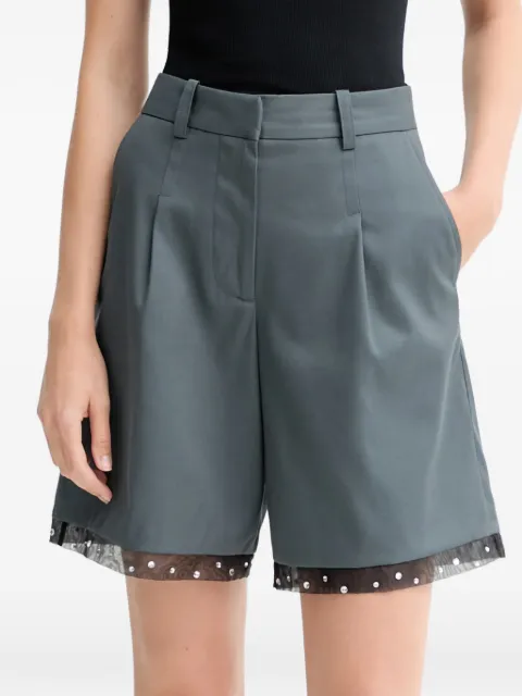 IRO Solenna pleated embellished shorts Grey WP30SOLENNA