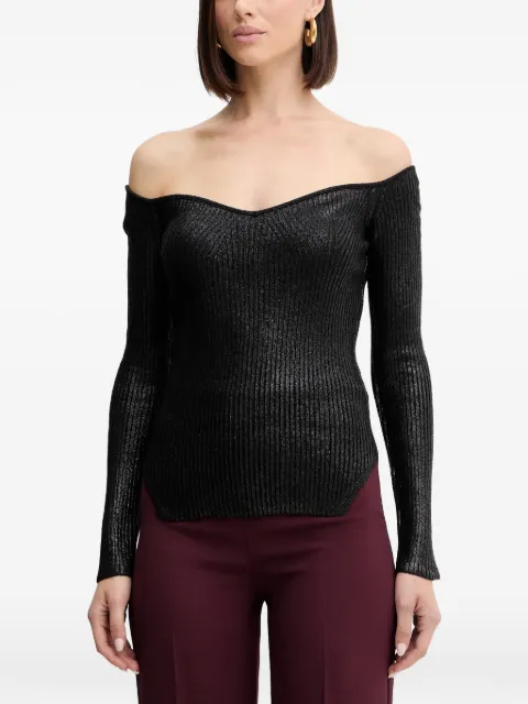 SIMONA CORSELLINI off-shoulder long-sleeve sweater Black A25CPMGP0301