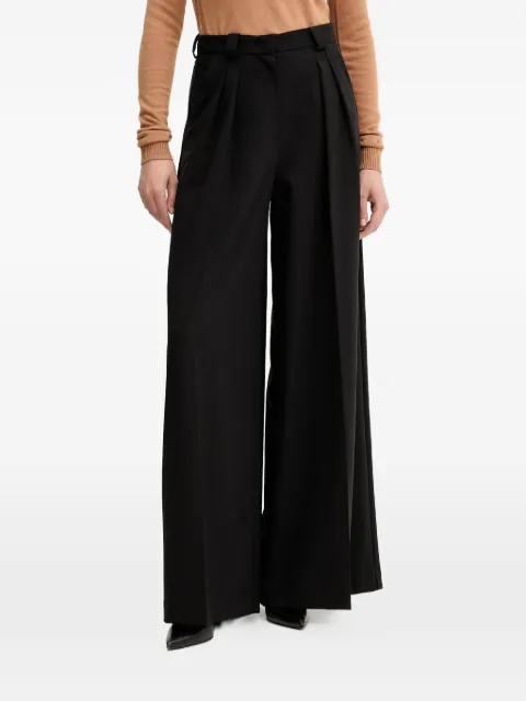 SIMONA CORSELLINI pleated wide-leg trousers Black A25CPPA00301