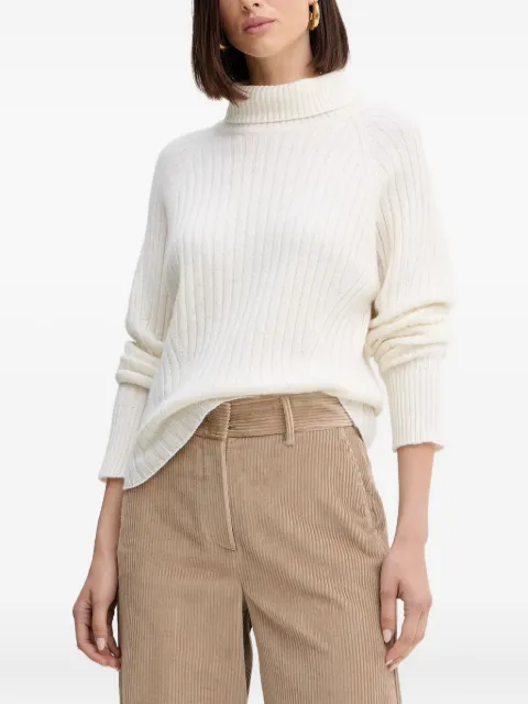 SIMONA CORSELLINI turtleneck ribbed sweater White A25CPMGG08S1