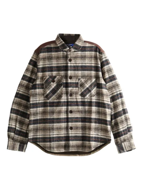 Junya Watanabe MAN plaid pattern cotton shirt Neutrals WPB020051