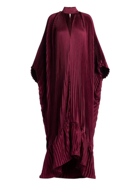 L'IDÉE Empire pleated ruffled maxi dress Red EMPIRE
