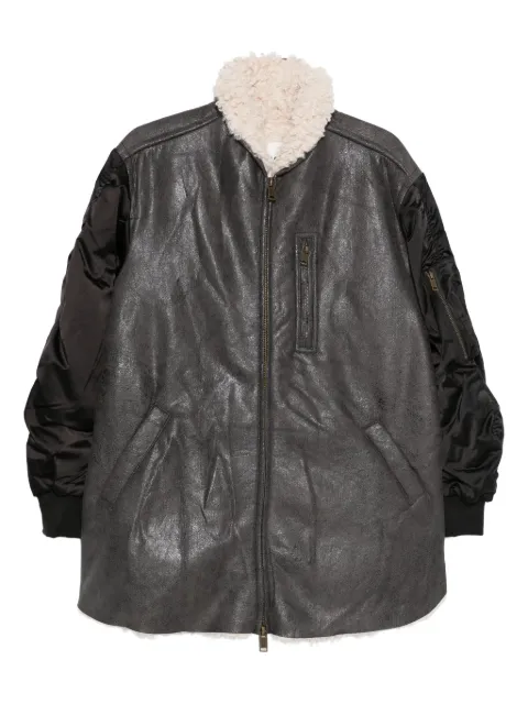 MARANT ÉTOILE metallic-effect bomber jacket Black MA0426FBC3C01E