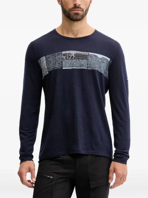 icebreaker graphic-print long-sleeve base layer Blue IB0A57BD4011